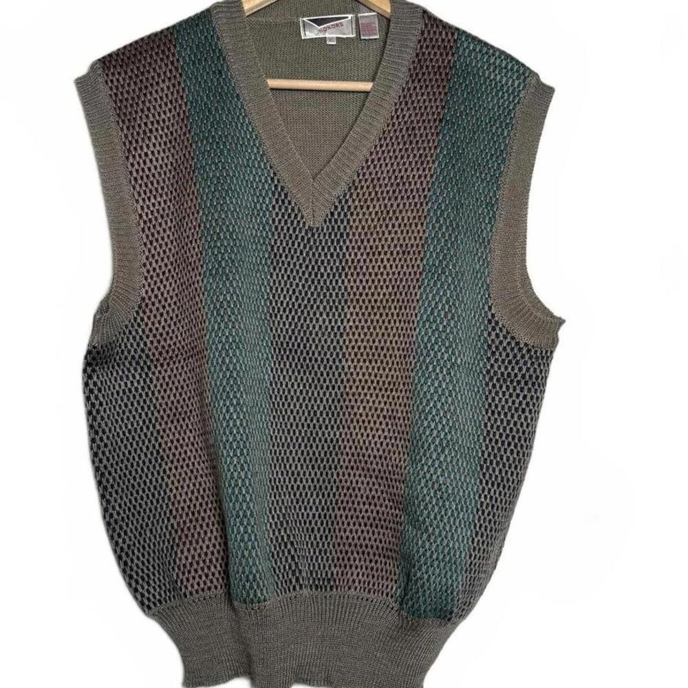 Vintage‎ NWT Gray Honors Men's V-Neck Sweater Vest